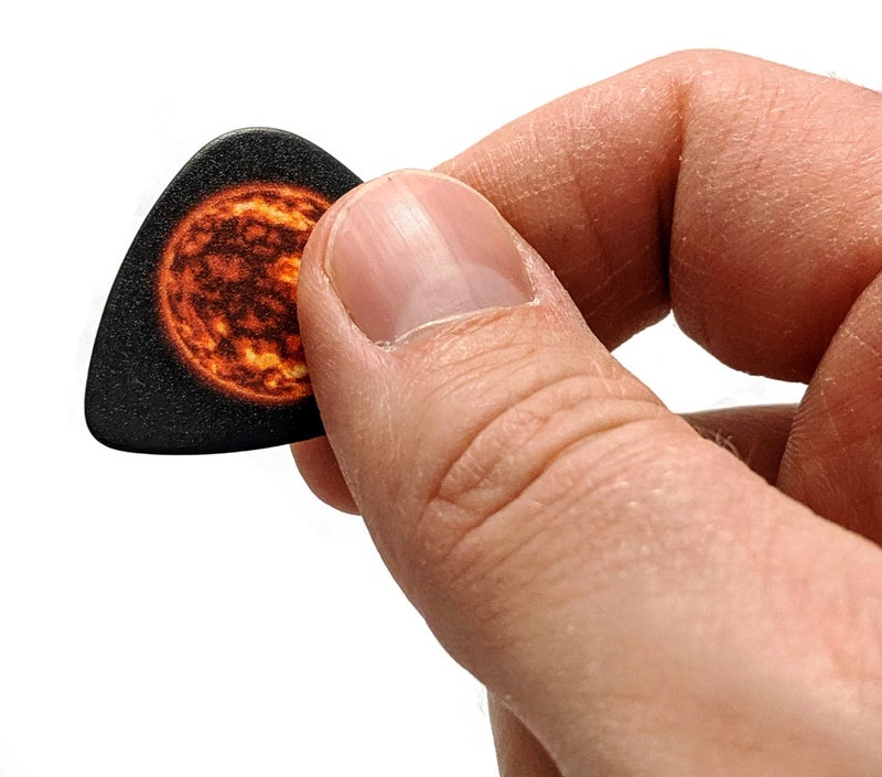 Epic Accessories 14-Pack Space Universe Guitar Picks Medium .71mm Pack of 14 Epic Guitar Picks with BONUS Guitar Pick Holder (will be random color) Leather Guitar Pick Keychain Holder and Tin Carrying Storage Case - Image 2